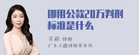 挪用公款20万判刑标准是什么