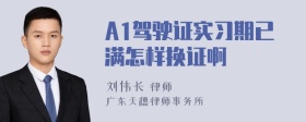 A1驾驶证实习期已满怎样换证啊