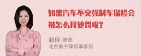 如果汽车不交强制车保险会被怎么样处罚呢？