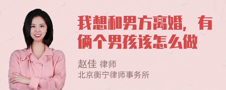 我想和男方离婚，有俩个男孩该怎么做