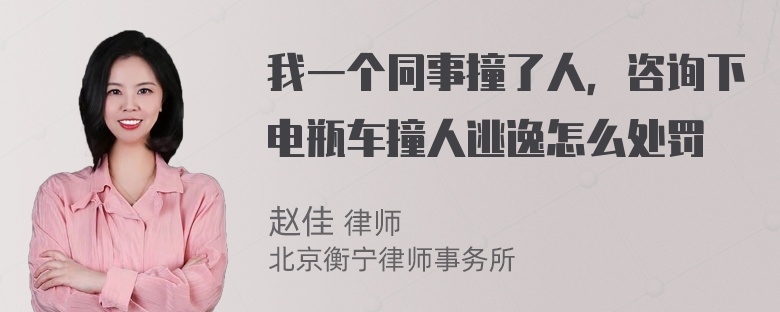 我一个同事撞了人，咨询下电瓶车撞人逃逸怎么处罚