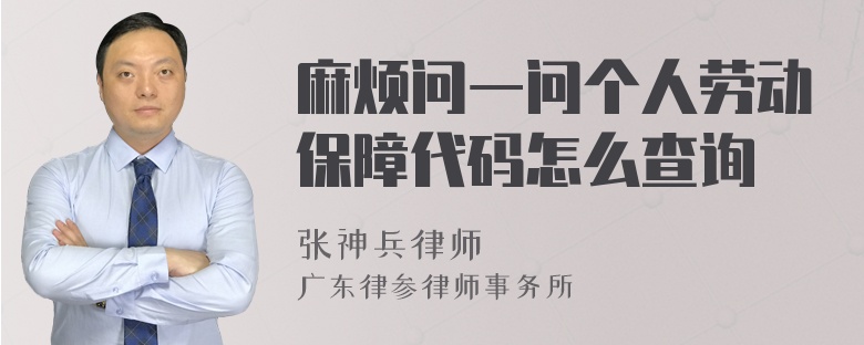 麻烦问一问个人劳动保障代码怎么查询