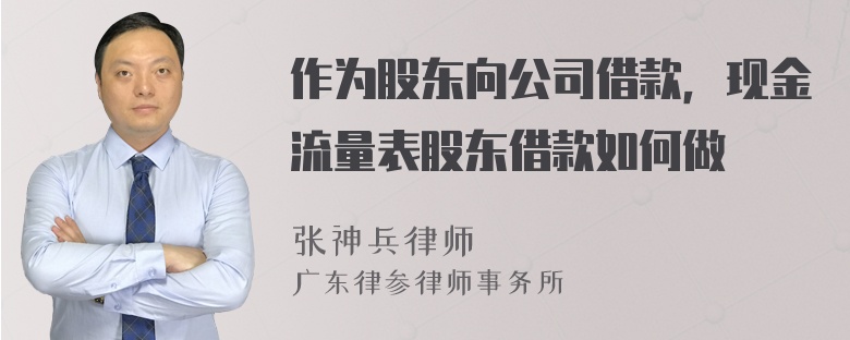 作为股东向公司借款，现金流量表股东借款如何做