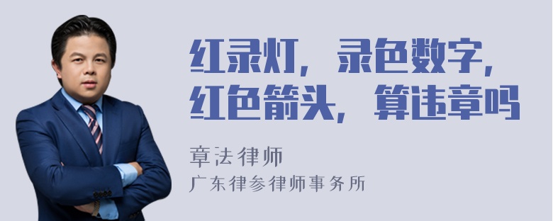 红录灯，录色数字，红色箭头，算违章吗