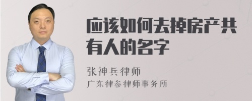 应该如何去掉房产共有人的名字