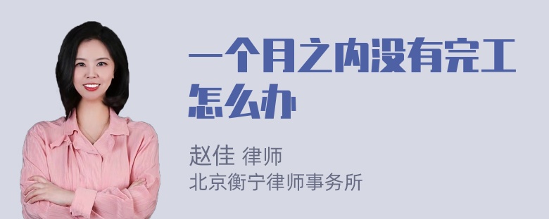 一个月之内没有完工怎么办