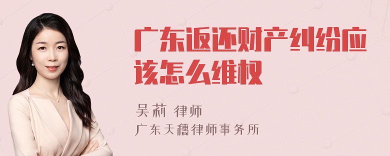 广东返还财产纠纷应该怎么维权