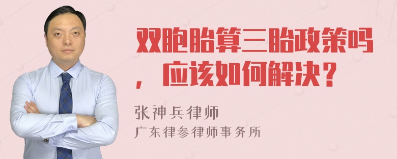 双胞胎算三胎政策吗，应该如何解决？