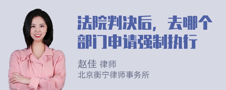 法院判决后，去哪个部门申请强制执行