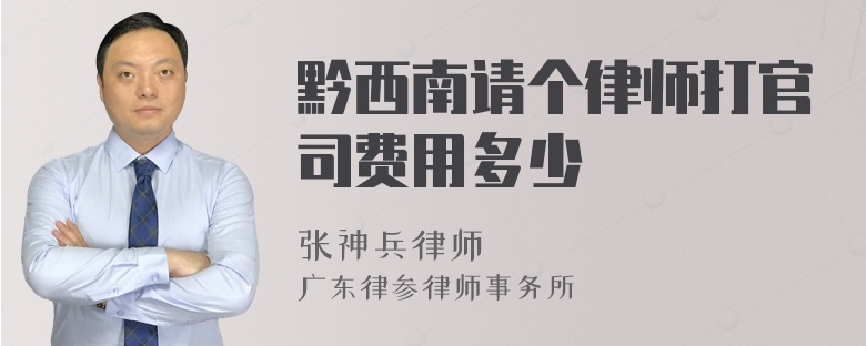 黔西南请个律师打官司费用多少