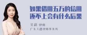 如果借用五万的信用还不上会有什么后果