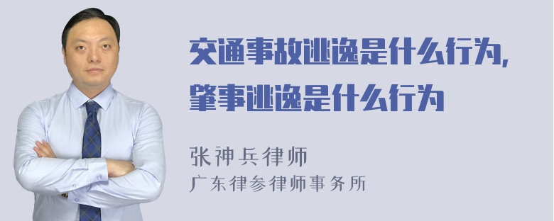 交通事故逃逸是什么行为，肇事逃逸是什么行为