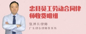 忠县员工劳动合同律师收费明细