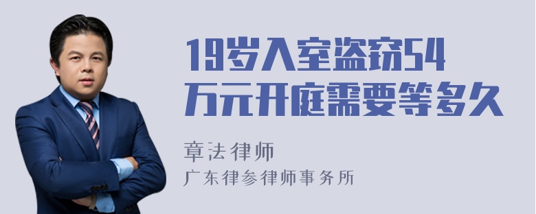 19岁入室盗窃54万元开庭需要等多久