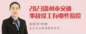 2023温州市交通事故误工有哪些赔偿