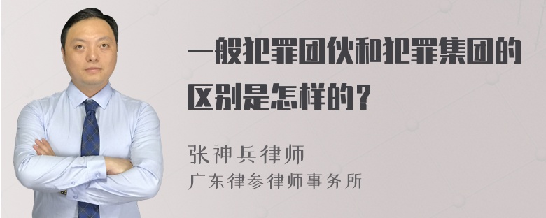 一般犯罪团伙和犯罪集团的区别是怎样的？