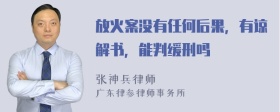 放火案没有任何后果，有谅解书，能判缓刑吗