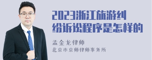 2023浙江旅游纠纷诉讼程序是怎样的