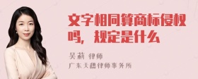 文字相同算商标侵权吗，规定是什么