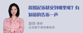 离婚起诉状交到哪里呢？有知道的告诉一声