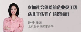 参加社会保险的企业员工因病非工伤死亡赔偿标准