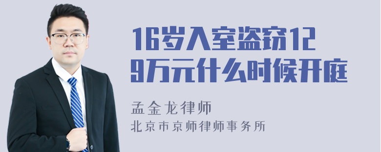 16岁入室盗窃129万元什么时候开庭