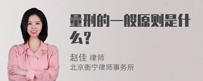 量刑的一般原则是什么？