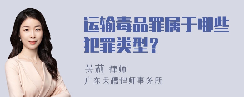 运输毒品罪属于哪些犯罪类型？