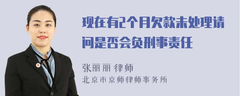 现在有2个月欠款未处理请问是否会负刑事责任