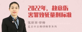 2022年，故意伤害罪致死量刑标准