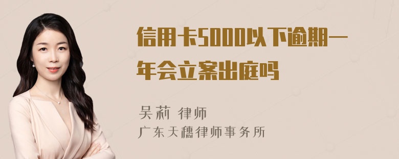 信用卡5000以下逾期一年会立案出庭吗