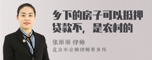 乡下的房子可以抵押贷款不，是农村的