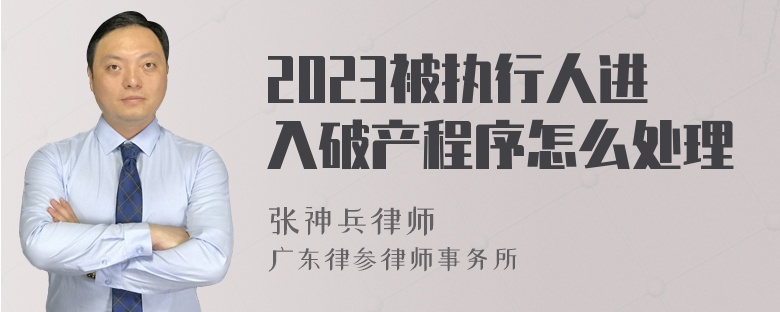 2023被执行人进入破产程序怎么处理