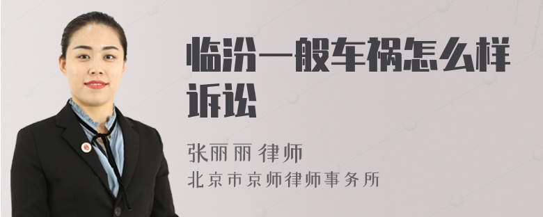 临汾一般车祸怎么样诉讼