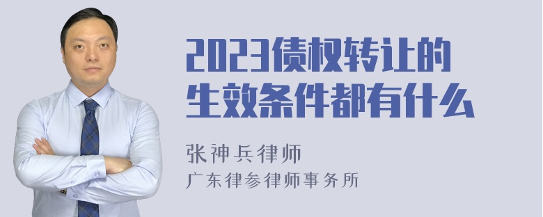 2023债权转让的生效条件都有什么