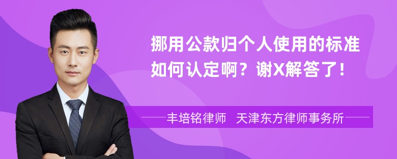 挪用公款归个人使用的标准如何认定啊？谢X解答了！