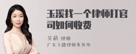 玉溪找一个律师打官司如何收费