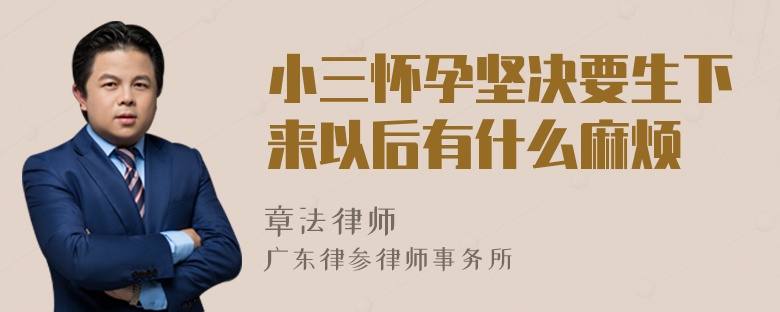 小三怀孕坚决要生下来以后有什么麻烦