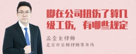 脚在公司扭伤了算几级工伤，有哪些规定
