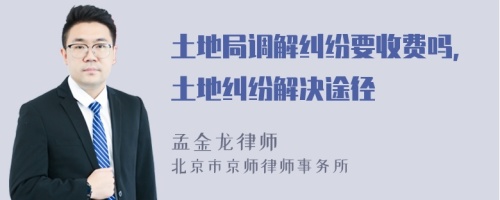土地局调解纠纷要收费吗，土地纠纷解决途径