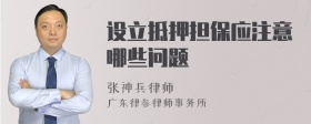 设立抵押担保应注意哪些问题
