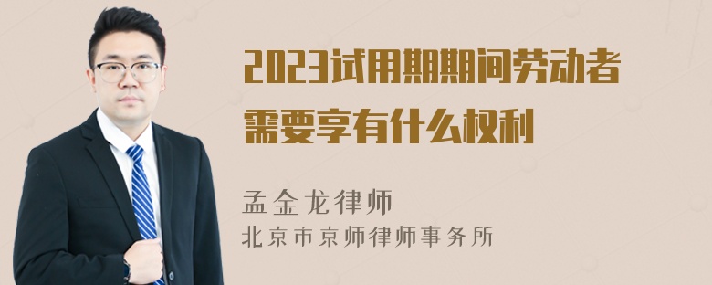 2023试用期期间劳动者需要享有什么权利