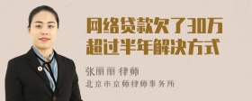 网络贷款欠了30万超过半年解决方式