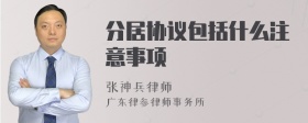 分居协议包括什么注意事项