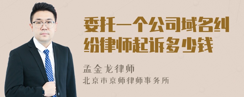 委托一个公司域名纠纷律师起诉多少钱