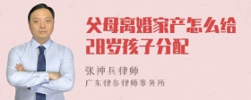 父母离婚家产怎么给28岁孩子分配