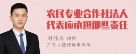 农民专业合作社法人代表应承担那些责任