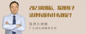 2023离婚后，探视孩子法律有没有什么规定？