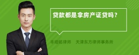 贷款都是拿房产证贷吗？
