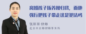 离婚孩子抚养权归我，而他强行把孩子带走这是犯法吗